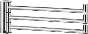Angle Simple Swivel Hand Towel Rack, Foldable 3 Bars, Polished Chrome