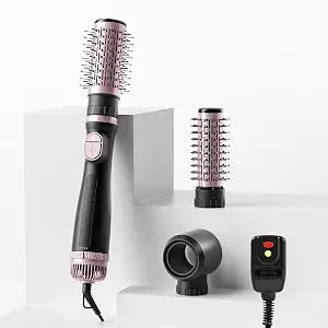 Blow Dryer Brush, 3-in-1 Rotating Hair Dryer Brush with 3 Heads for Drying Styling Volumizing Curling Sleeking in One Step for Long Hair, 3 Temperatures, Negative Ionen, Ceramic Coating, 360° Rotating