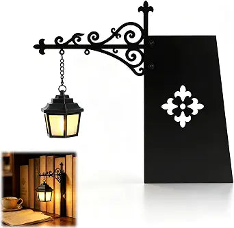 Library Lantern Mini Bookshelf Lamp, Hanging Lantern Book Shelf Light