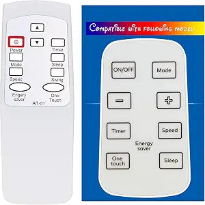 Replacement Remote Control RG15B1/E for Arctic King AC Air Conditioner Remote Control WWK05CR01N WWK05CR91N WWK06CR01N WWK06CR91N WWK08CR91N WWK08CW01N WWK10CR91N WWK12CR91N WWK18CR92N WWK25CR92N