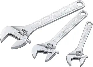 3-Piece Adjustable Wrench Set, 6/8/10 Inch, SAE & Metric Scales