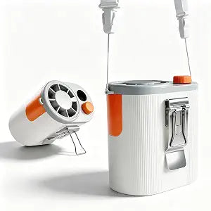 Portable Waist Fan with High-Speed Brushless Motor, 8.2m/s Hurricane Airflow 100-Speed Stepless Body Fan, 4000mAh 4-in-1 Under Shirt Fan, Heavy-Duty Belt Clip Fan for Construction, Outdoor Work-white
