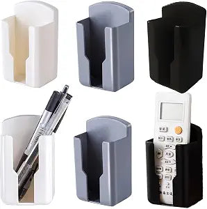 6pcs Remote Control Organizer Wall Adhesive Pen Holder for Home Office School Opening Design Easy Manipulate Clicker