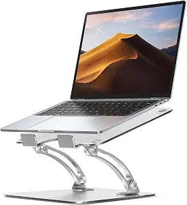 Nulaxy Ergonomic Adjustable Laptop Stand for Desk, Dual Foldable Computer Riser with Advanced Heat-Vent, Heavy-Duty Portable Notebook Holder for Posture Correction, Compatible with Mac 10-16" Laptops
