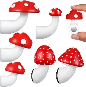 Leumoi 6 Pcs Mushroom Magnets for Fridge Kitchen Decor Cool 3D Resin Red Mushroom Magnets for Home Office Photo Memo Whiteboard Calendar Metal Furniture Decoration