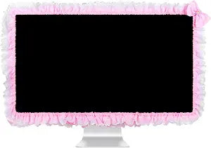 Cute Pink Lace 32"-38" Computer Monitor Screen Dust Cover with Bowknot