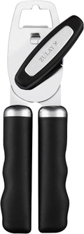 Zulay Kitchen Manual Can Opener Heavy Duty Patented Stainless Steel, Black