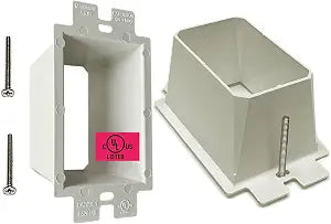 iMBAPrice 1-Gang Outlet Box Extender BE1, Non-Metallic Electrical Box Extension up to 1.5 Inch, UL Listed Wall Box Extender for Switches, Outlets & Receptacles, White, 1 Pack