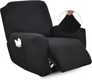 Iauddy Recliner Slipcover-Stretch Soft Slip Reclining Chair Slipcovers 4 -Pieces Furniture Protector for Recliner with Pocket Fitted Sofa Couch Cover Lazy Boy Chair Cover
