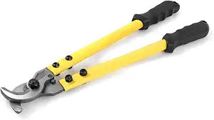 QWORK 4/0 Gauge Wire Cutter - Forged Steel Handle, Shear Action Cutter, 14" Stainless Steel Cable Cutter - Ideal for Battery & Welder Cables, Building Wiring, and SO Cord
