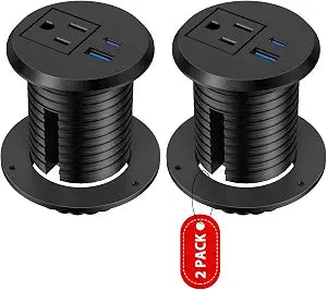 VILONG 2 Inch Recessed Power Grommet, Flush Mount, 20W USB-C Fast Charging