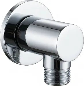 Wall Supply Elbow with Flange,Brass Round Wall Mount Shower Hose Connector,Drop Ell Wall-mounted Union Water Outlet for Handheld Shower Handshower,Chrome,8Z1MK
