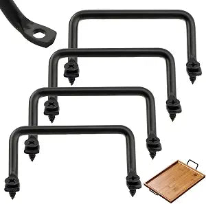 4 Pcs 4" Serving Tray Handles, Matte Black Charcuterie Board Handles
