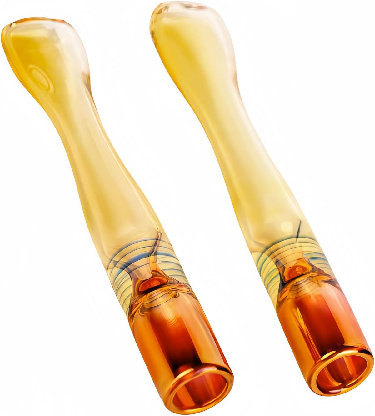 2 PCS 3 Inch long Handmade Golden Borosilicate Glass Tube 11mm 0.4IN OD, 9mm 0.35 ID Glass Blowing Stem Steam Tube