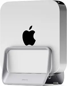 AFOOYO Mac Mini Stand, ABS Vertical Holder - Universal Fit for Mac Mini 2010-2024 M1 M2 M4 Pro, Compatible with Laptop & Mini PC (Gray)