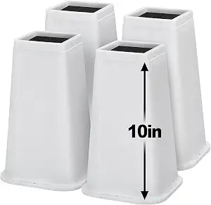 Apipi 10 Inch Stable Heavy Duty Bed Risers for Dorm Twin XL, 4 Pack