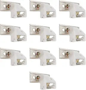 Amazing Drapery Hardware White Roman Shade Cord Lock with Brass Wheels - Holds up to 3 Lift Cords, Suitable for Roman and Woven Wood Shades - 10-Pack