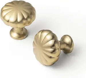 Goo-Ki Champagne Bronze Cabinet Knobs 1-1/4 Inch Vintage Round Pumpkin, 6 Pack