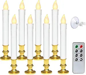 Wondise Flameless Window Taper Candles with Remote and Timer