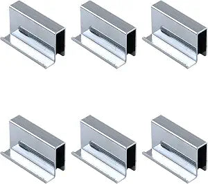 6Pcs 1.6" Glass Finger Edge Pull, Window Display Cabinet Door Clip