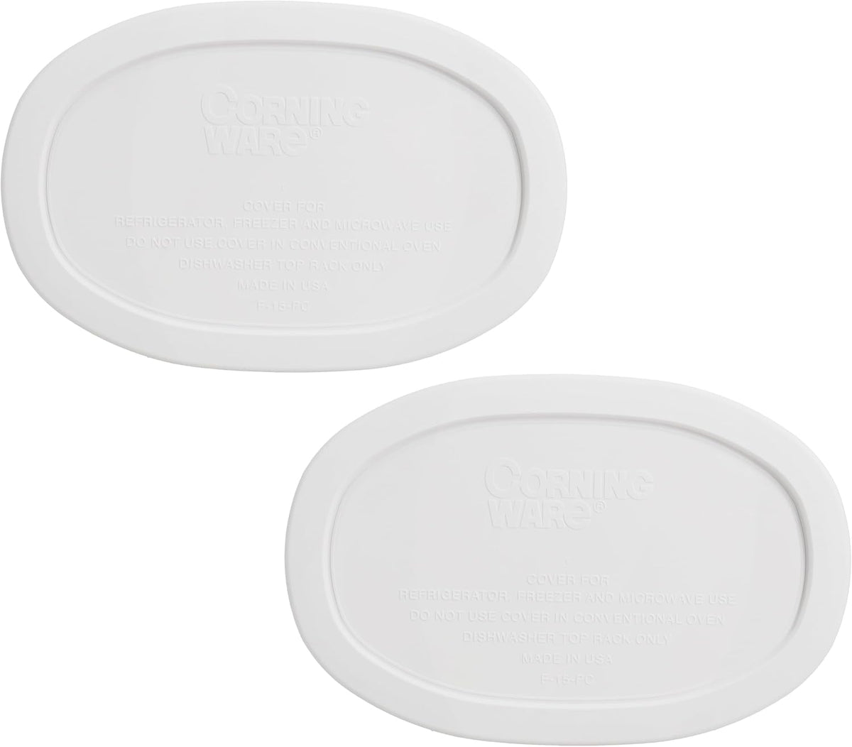 CorningWare F-15-PC (15oz) French White Plastic Lids (2-Pack)