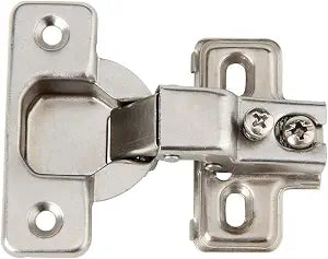Silverline 1/2 inch Overlay Concealed Cabinet Hinges, Self-Closing Short Arm European Hinge for Face Frame Cabinets, 105Deg Opening, 35mm Cup, Screw-On Steel Hardware with Screws (6 Pack)