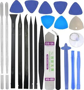 22-in-1 Precision Electronics Repair Opening Pry Tools Kit - Metal & Plastic Spudger, ESD Tweezers & Ultra-Thin Disassembly Scraper Set for iPhone, iPad, Laptop, Xbox, Switch, Game Console