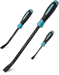 DURATECH 3-Piece Pry Bar Set, 8", 12" and 18", Hammer Strike Cap