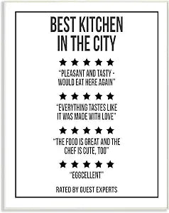 'Five Star Kitchen Dining Room Funny Word'| Wall Plaque Art