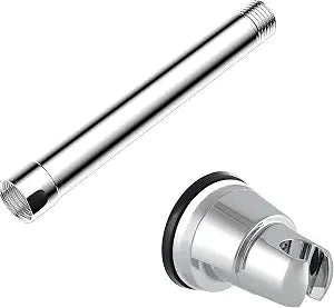 Shower Arm Extension with Vacuum Suction Cup Shower Head Holder, Solid Brass 6 inch Shower Head Extension Arm with Vacuum Adsorption Suction Cup, Chrome
