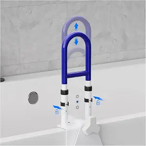 Adjustable Bathtub Handle, Shower Grab Bars for Elderly, Elderly and Disabled, Bathroom Safety Rails Non-Slip Grip, Supports 300 lbs
