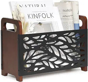 Magazine Holder,Wood Magazine Rack,Rustic Magazine File Holder