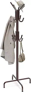 Simple Houseware Standing Coat/Hat Hanger Organizer Rack, 12 Hooks, Bronze