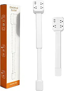 Electrical Outlet Extender Stick, 270 Rotating Wall Outlet - Features 2 USB-A, 1 USB-C, and 3 AC Outlets, 17"-26", Hard-to-Reach for Bedroom Office Behind Couches Nightstands Desks