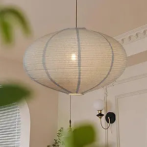 20 Inch Oval Linen Pendant Light Shade