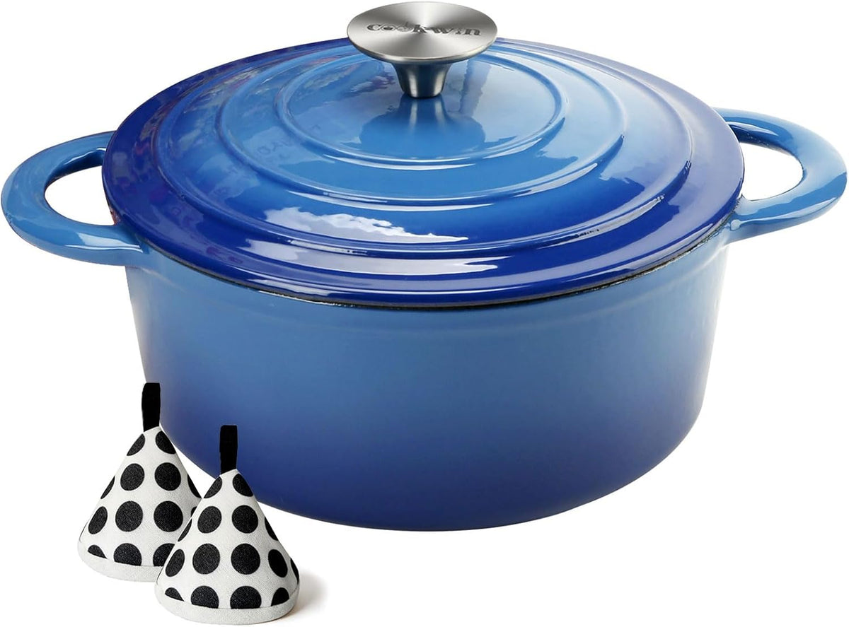 5 QT Enameled Cast Iron Dutch Oven with Self-Basting Lid