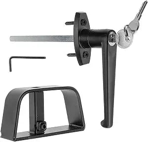 Shed Door Latch L-Handle Lock Kit with 2 Keys, 4-1/2" Stem Shed & Barn Door Lock