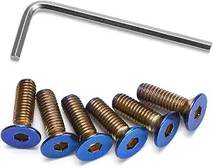 6pcs Steering Wheel Screw Bolts Taper M50.8 Length 15mm Burnt Titanium