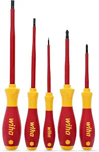 Wiha 32091 Insulated Screwdriver Set, 5-Piece 1000V Electrician Tool Kit