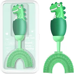 U-Shaped Toothbrush for Kids Ages 2-7, Soft Food-Grade Silicone for Sensitive Gums, 360�� Teeth Cleaning Design, Training & Travel-Friendly Toddlers' Toothbrush