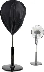 Codear Dustproof & Waterproof Fan Cover for 16-18 inch Oscillating Pedestal Fan Storage, Black, Oxford Fabric, Washable, Reusable, Easy to Install, 1 Pack