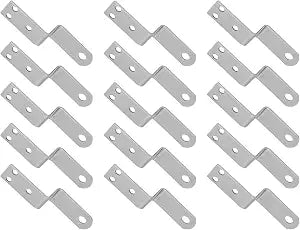 15-Pack Metal Z Shaped Corner Bracket with Screws 3/4 Inch Silver