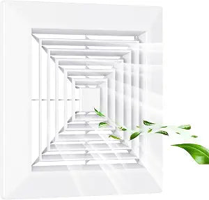 Bathroom Exhaust Fan Cover 12 X12 Inch, Bathroom Vent Cover Replacement With Springs, Square Ceiling Or Wall-Mounted Exhaust Fan, Ceiling Fan, Grille, Air Diffuser, Ventilation Fan Abs Cover White
