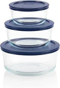 Pyrex Simply Store (3-Pack) Glass Food Storage Containers Set (2, 4, 7 Cup)