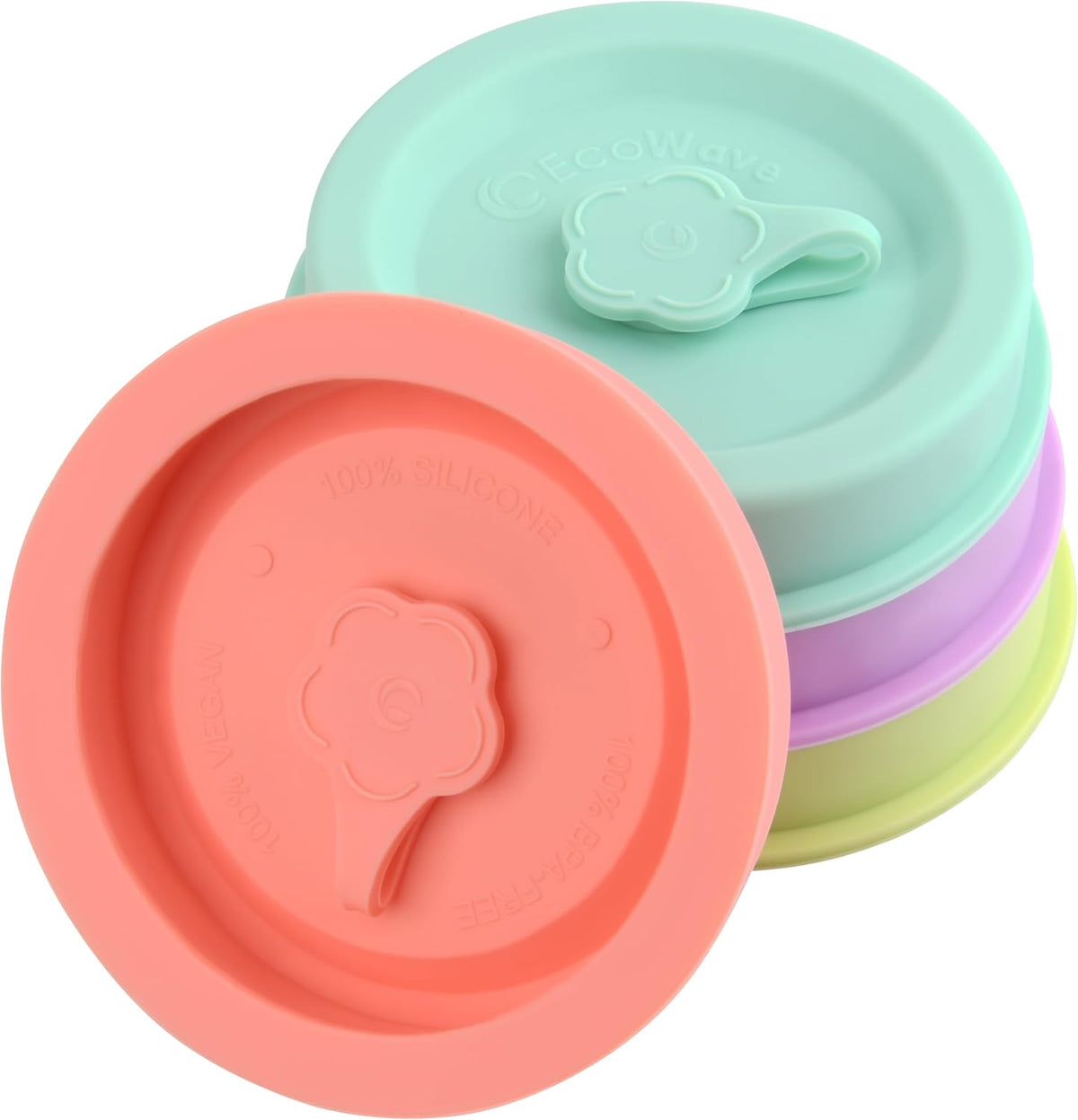 ORIGINAL CREATOR - FlipFitâ„¢ Silicone Mason Jar Lids with Straw Hole - Dual-Fit Regular Mouth & Wide Mouth Mason Jars Ball, Kerr, Mainstays - Drinking Lids with Straw Hole - Plastic-Free