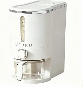 UFORU Rice Dispenser 13 LB,Airtight Storage Container With Measuring Cup