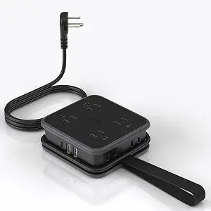 NTONPOWER Flat Plug Power Strip - 5 ft Extension Cord with Multiple Outlets, 8 Widely Outlets with 3 USB (1 USB C), 3 Side Outlet Extender, Overload Protection, Wall Mount for Home Office Dorm Room