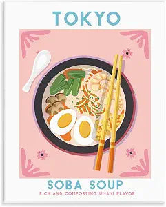 Tokyo Soba Soup Kitchen, 11 x 14 Inch Mounted Print on Wall Plaque