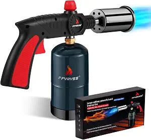 Powerful Grill & Cooking Propane Torch, flame thrower gun, Kitchen Cooking Torch, Sous Vide, Campfire Starter, Adjustable Wood Torch Burner for Searing Steak, BBQ, WeldingPropane Tank Not Included