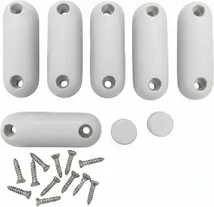 Renovators Supply Manufacturing White Silicone Toilet Seat Bumpers Set of 8 Replacement Cushions for Toilet Seats Non Slip and Durable
